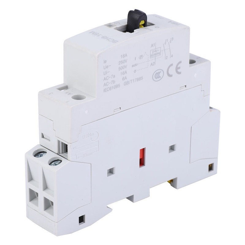 Household AC Contactor Switch BCH8-16M with Manual Function 2P16A 24V1NO