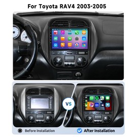 [8 CORE 2G+64G] for Toyota RAV4 2003 2004 2005 Car Radio with Wireless Carplay/Android Auto, 9 Inch Android 13 IPS Touch Screen Car Stereo, Bluetooth, GPS, WiFi, SWC, DSP + Backup Camera