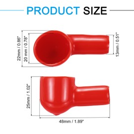 MECCANIXITY Battery Terminal Cover, 12 Pcs Battery Terminal Protector Truck Battery Terminal Cover with Washers Red L10-20-44mm for Car Accessories Truck Marine Boat