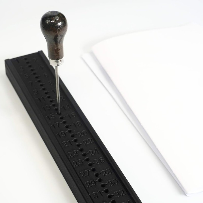 Signature Punching Tool for Bookbinding Awl Guide and Cradle (9