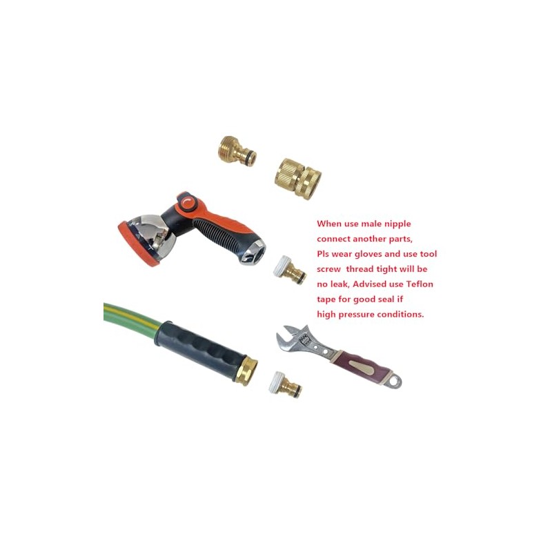 HQMPC Solid Brass Garden Hose Quick Connectors - 4 Sets