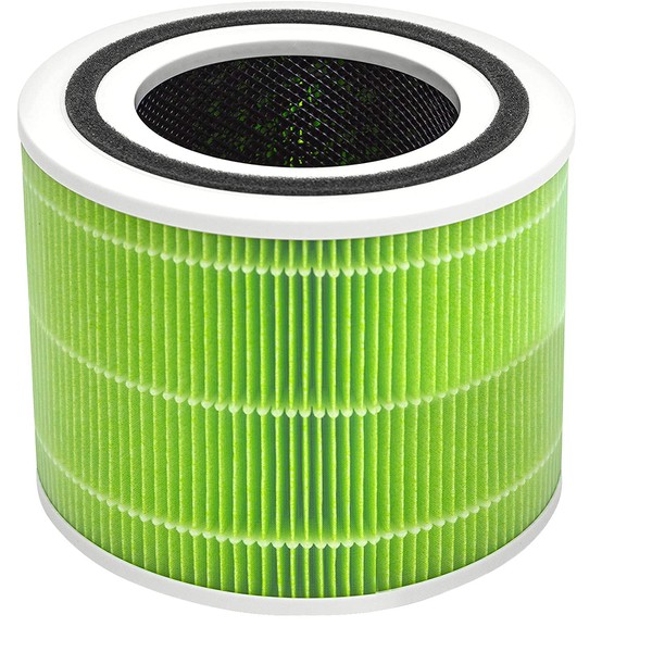 LEVOIT Air Purifier Mold & Bacteria Replacement Filter, 3-in-1 H13 HEPA, High-Efficiency Activated Carbon, Core 300-RF-MB, Green