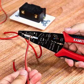 KAIWEETS - Pelacables pelacables (10-22 AWG) para pelar cables, herramienta multiusos para pelar cables, alicates eléctricos con cortador de tornillos