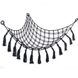 Tnfeeon Red Organizadora de Juguetes, Linda Red de Almacenamiento de Animales de Peluche para Decoración de Habitación de Niños (B Negro 100 * 100 * 120cm)