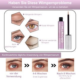 EONFAVE Lash Serum for Eyelash Growth, 5 ml Natural Eyebrow Eyelash Serum, Nutritious Eyelash Serum, Eyelash Booster Serum for Full, Thick Eyelashes for Long, Dense and Beautiful Eyelashes