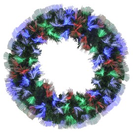 24" Multi-Function Coloring Changing Fiber Optic Artificial Pine Christmas Wreath