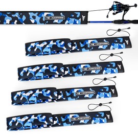 KastKing MeshGuard Camo Fishing Rod Sleeves, Spinning, Blue Camo 4 Pcs