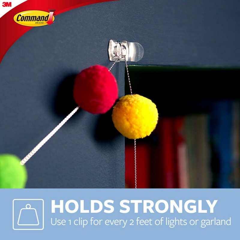 Command 17026CLR-ES Decorating Clips, Clear, 20-Clips (2 Pack)