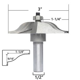 Akylin Raised Panel Router Bits,1/2" Shank Ogee Molding, Cutting Dia. 3", Ball Bearing Guided Cutter, for Door Paneling Timming, Routing