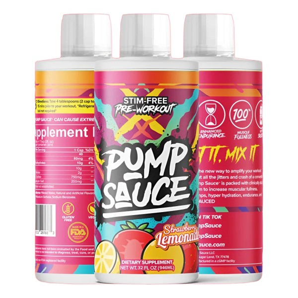 Pre Entrenamiento Glicerol Pump Sauce 32oz 946ml 32/16 Servs Strawberry