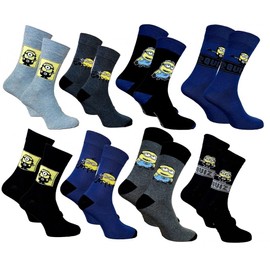 OZABI - Despicable Me Men's Cotton Socks - Assorted Photo Models Depending on Arrivals - Multicoloured, Pack of 6 pairs, 39-42