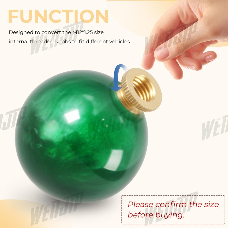 WENJTP 3PCS Shift Knob Thread Adapters M10 X 1.25 ID