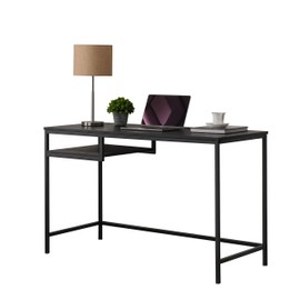 Kings Brand Furniture - Julian Writing/Laptop Desk, Black Metal & Wood