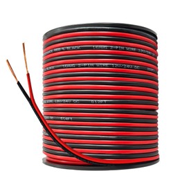 16Gauge 100FT Red Black Cable Hookup Electrical Wire 2 Conductors LED Strips Extension Wire 12V/24V DC Cable, 16AWG Flexible Wire Extension Cord (16AWG, 100FT)