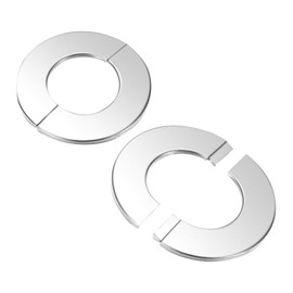 M METERXITY 2-Pack Wall Split Flange, for 1.3 Inch/32mm OD Pipe 304 Stainless Steel Escutcheon Plate Round Self-Adhesive Plumbing Cover Plates for Water Pipe/Faucet