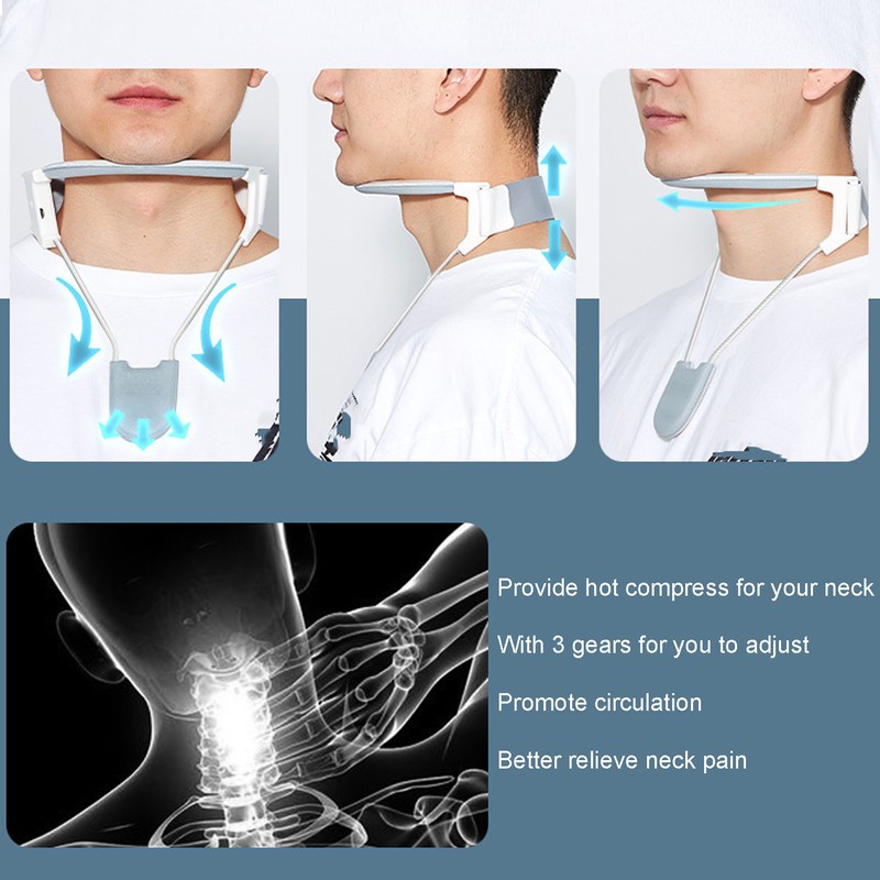 Neck Support Brace Hot Compress Easy Adjust Prevent Head Forward