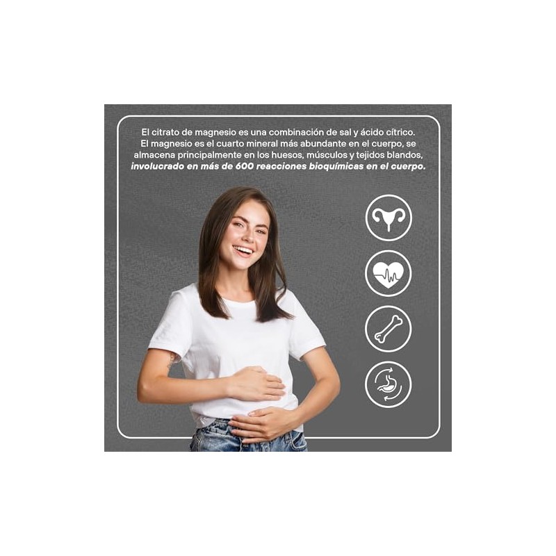 VIZANA NUTRITION Citrato de Magnesio en Polvo (Trimagnesio Anhidro) (Pack-2