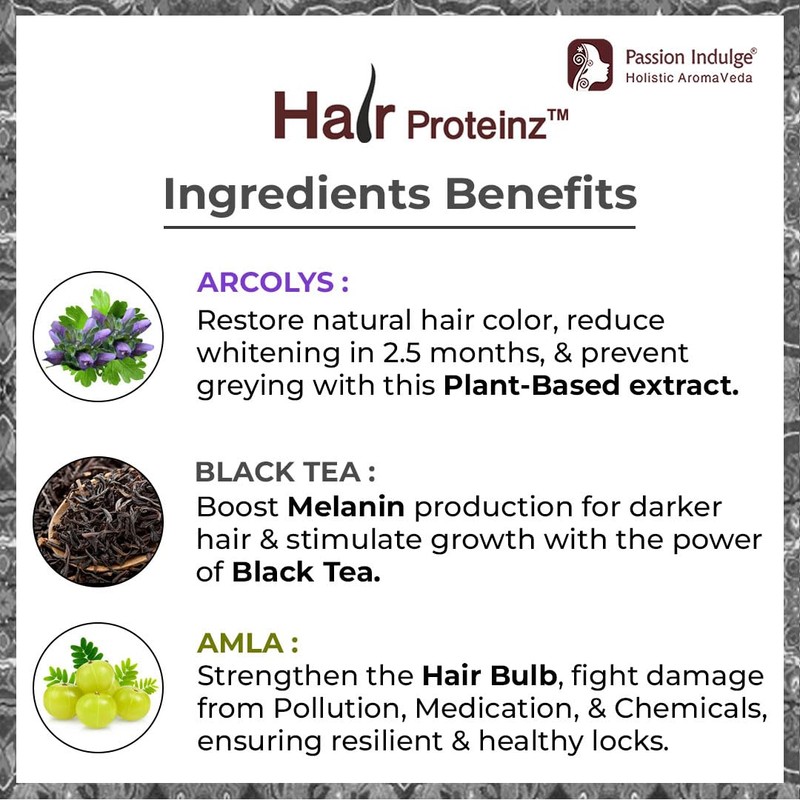 Hair Proteinz Anti Grey Hair Serum with Arcolys, Black Tea