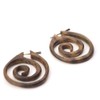 81stgeneration Women's Wood Brown Handmade Tribal Spiral Round Dangle Earrings