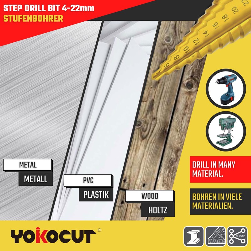 Step Drill Bit HSS Titanium Step Drill Bit For Metal