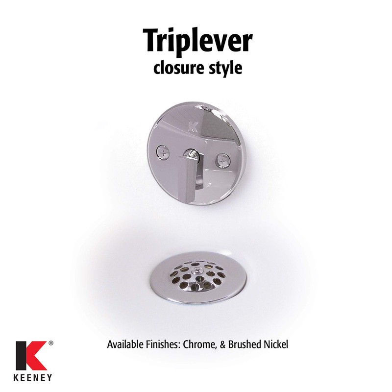 Keeney 606RB Trip Lever with Brass Pipe Bath Drain Assembly,
