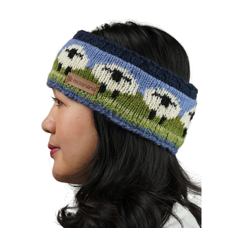 Pachamama Ladies Wool Fleece Lined Ear Warmers Hand Knitted Cute