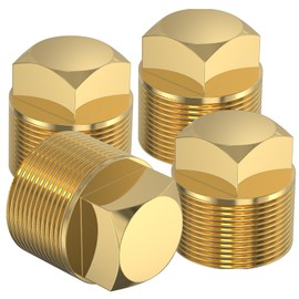 Boat Drain Plug, 4-Pack Upgraded 1/2 Inch NPT Solid Brass Garboard Drain Plug for Boat Drain Plug, Fits Most Boat Hulls