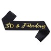NAUXIUDSJS 30 Fabulous Sash, 30th Birthday Sash, Black Satin Sash