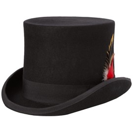 AB Hats 6" High Hand Made 100% Wool Satin Lined Top Hat Small to XXL (Medium (57cm)) Black