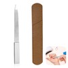 Professional Double-Sided V-Shaped Stainless Steel Nail File with Non-Slip Handle