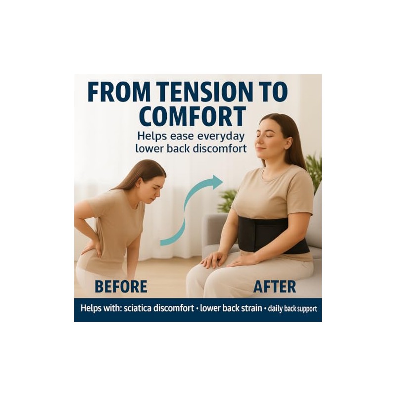 Soporte lumbar extra transpirable y ajustable para mujeres y hombres,