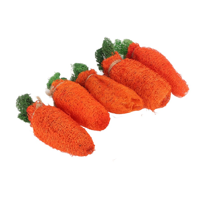 Rabbit Loofah Carrot Toys Natural Funny Teeth Grinding Bite Resistance