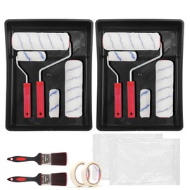 Paint Roller,Paint Brush, Paint Tray, Roller Paint Brush, 24 Piece Home Painting Supplies, Foam Brush, House Painting Tray,Home Painting Supplies for Interior Wall Tools, Complete Decor Kit