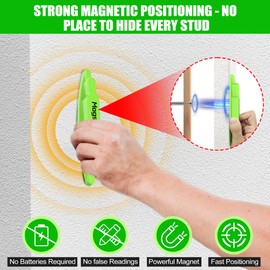 2 PCS Magnetic Stud Finder, No Batteries Required, Stud Finder Easy to Locate Screws, Metal Studs and Nails, Nail Locator for Drywall and Wood (Green)