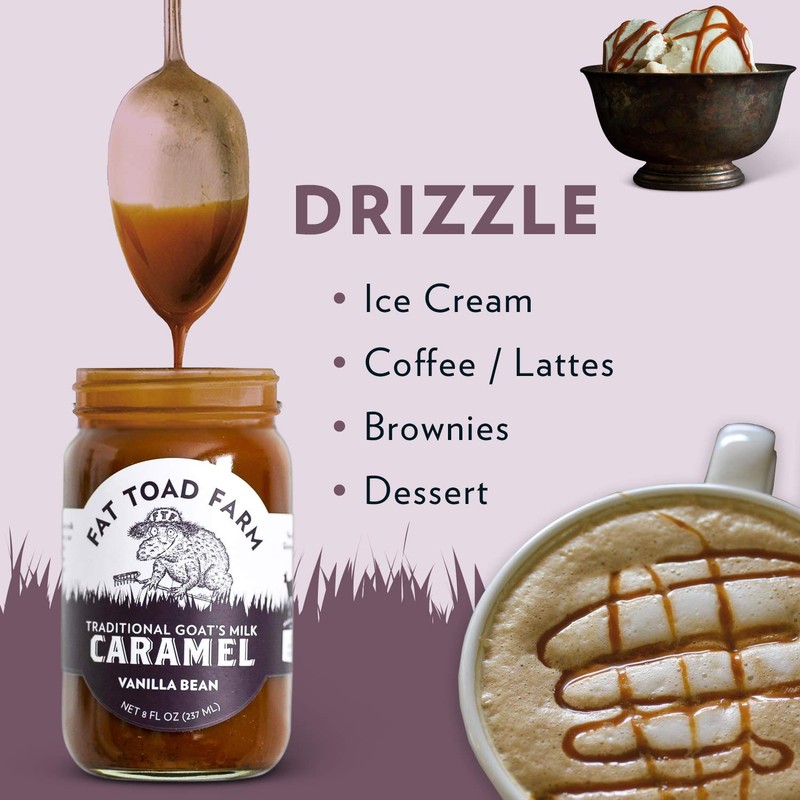 Fat Toad Farm Traditional Goat’s Milk Caramel Sauce, Vanilla Bean,