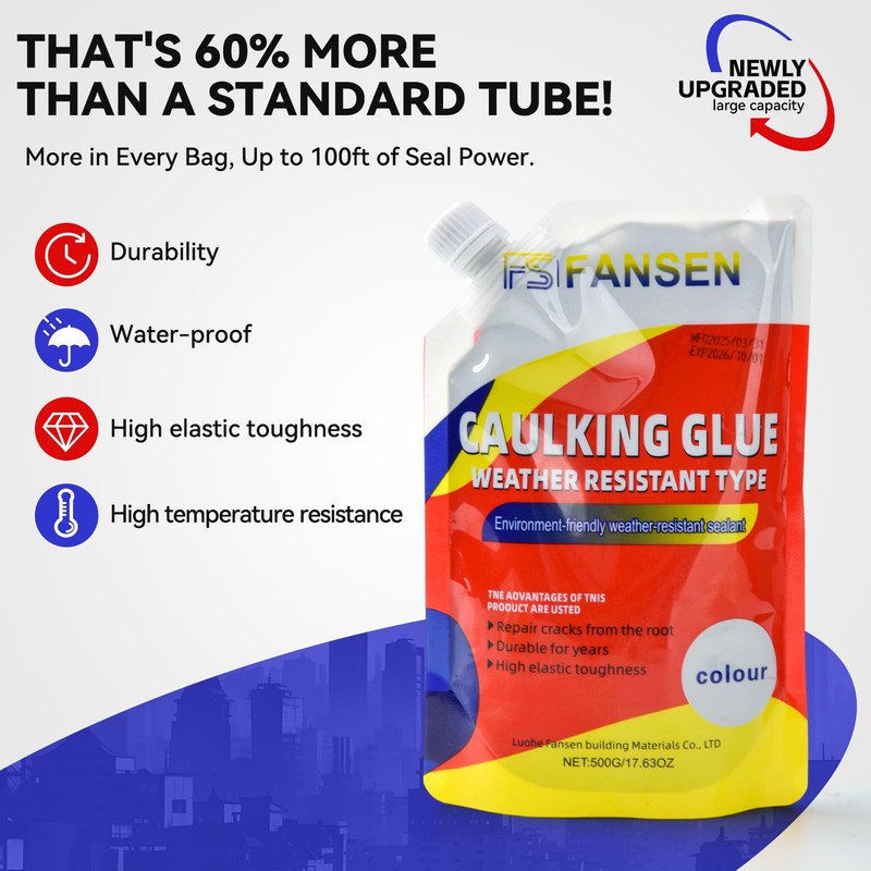 Caulking Glue for Concrete, Concrete Crack Waterproof Repair Sealant, Caulking