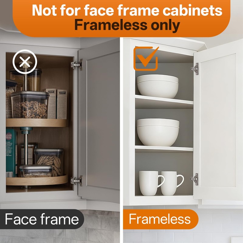 HBL' 2 Pack 45° Corner Cabinet Hinges, 45 Degree Angled