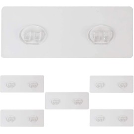 Jovware Shower Caddy Adhesive Replacement, Shower Shelf Adhesive, Shower Adhesive Strips, Adhesive Stickers Transparent 2 Hooks 6 1/2" 6 Pack