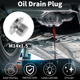 Partuto M14*1.5 Oil Drain Plug Titanium Alloy Oil Pan Drain Bolt Screw Thread Repair True Color 1 Pcs