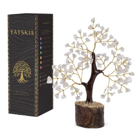 YATSKIA Clear Quartz Crystal Tree, Healing Crystals and Gemstones, Birthday Gifts for Women, Crystal Stones Room Decor, Feng Shui Home Decor, Thank You Gifts for Women