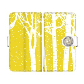 Sumatofu vc-814-deco_sp Pixel 8a Compatible Case with Card Storage (Round Decoration) Wood, Snow, Monotone, Notebook, Pixel Eight-A, Cover, Fashion, Magnetic, Horizontal Function (B. Yellow)