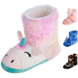 Totes Bootie Slippers, Childrens Unicorn, US 9-10 Unisex Little Kid