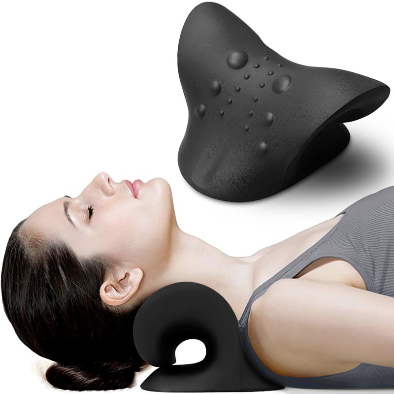 EZSIDE Neck Stretcher, Relaxation Pillow for Neck (Black)