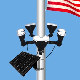 Gakigond Flag Pole Light Solar Powered，12000mAh，5-in-1Brightest LED Flagpole Lights for Outdoor American Flag ，4800lm，IP65 Waterproof Outdoor Solar Powered Flagpole Lights，Dusk to Dawn