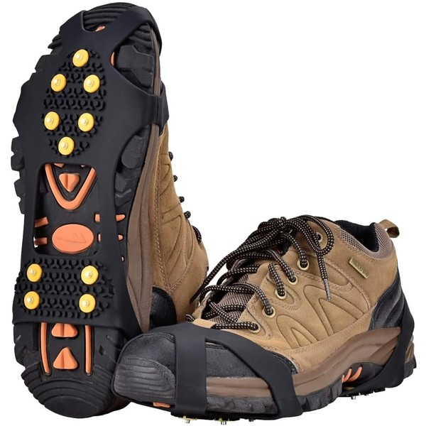 Aliglow Ice Snow Grips Over Shoe/Boot Traction Cleat Spikes Anti