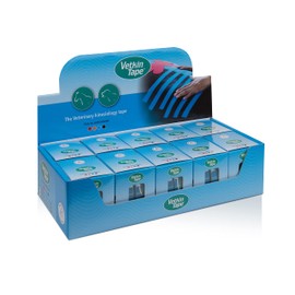 VETKIN VetkinTape Displaybox | Equine & Canine Kinesiology Tape | Kinesiology Tape for Veterinary Purposes | 20 Uncut Rolls 1.2" X 16' | Available Colors: Black, Blue, Red, Orange (Blue)