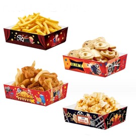 Dusenly 24pcs Movie Night Snack Tray Popcorn Boxes Cinema Party Snack Tray Movie Night Home Cinema Room Birthday Party Decorations
