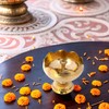 Handmade Indian puja Golden Oil lamp for Diwali Pooja Article