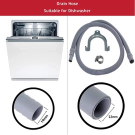 SPARES2GO Extension Drain Hose compatible with Bosch Dishwasher (1.5M, 19mm / 22mm)
