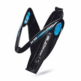 RaceOne - X5 Water Bottle Cage with Gel Inserts for Bicycle Bottles in Black/Sky Blue